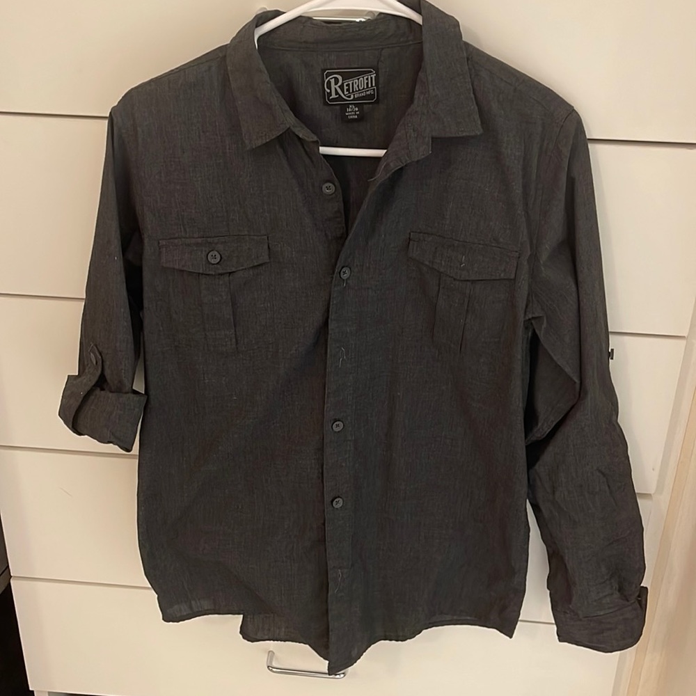 Retrofit Grey Bottom up Boys shirt
